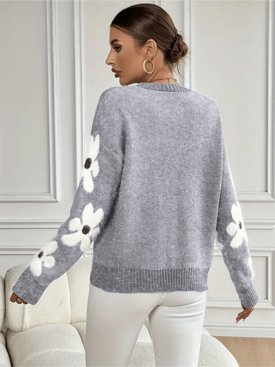 Drune | Bequemes Blumenmuster Sweatshirt