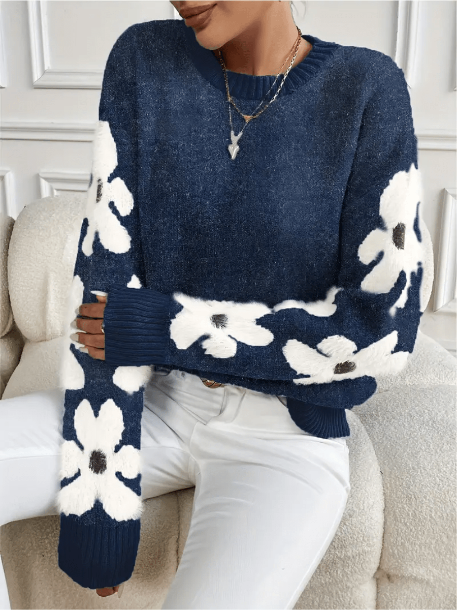 Drune | Bequemes Blumenmuster Sweatshirt