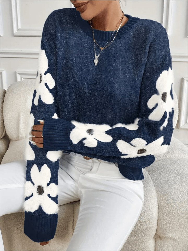 Drune | Bequemes Blumenmuster Sweatshirt