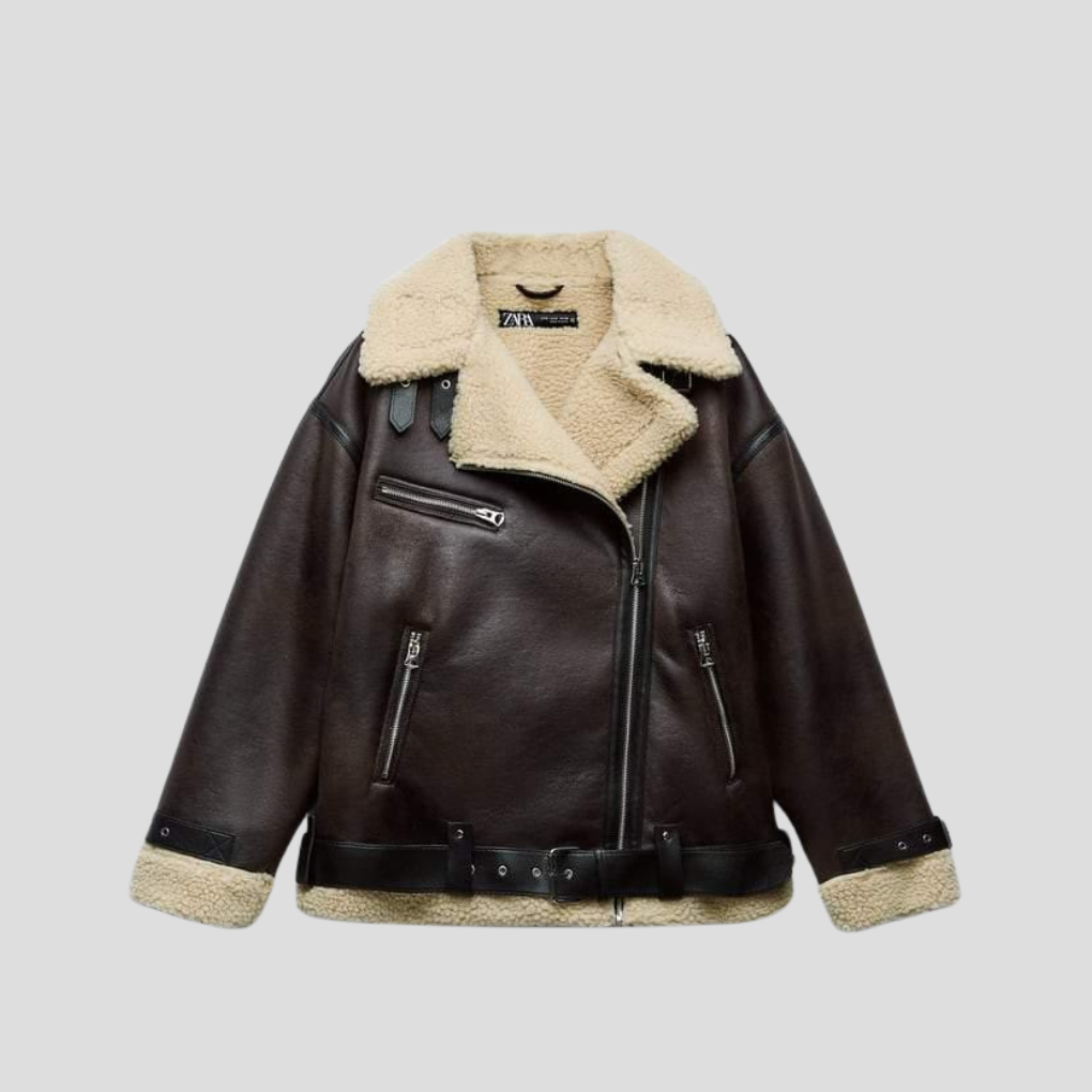 Drune | Klassieke Lange Jacke Van Imitatieleer