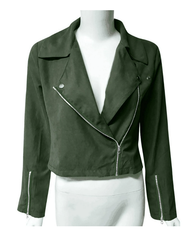 Drune | Herbstjacke Mit Reißverschluss und Biker Design, Stil