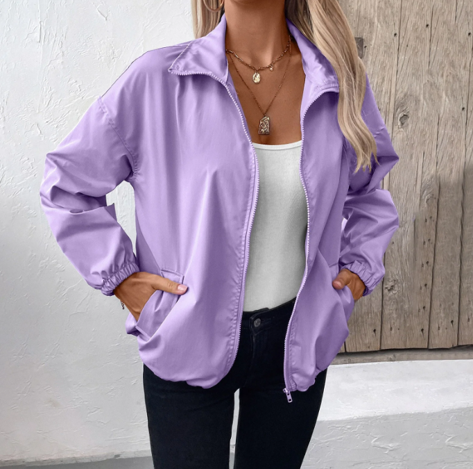 Drune | Herbstjacke mit Reißverschluss und Hohem Kragen, Leicht