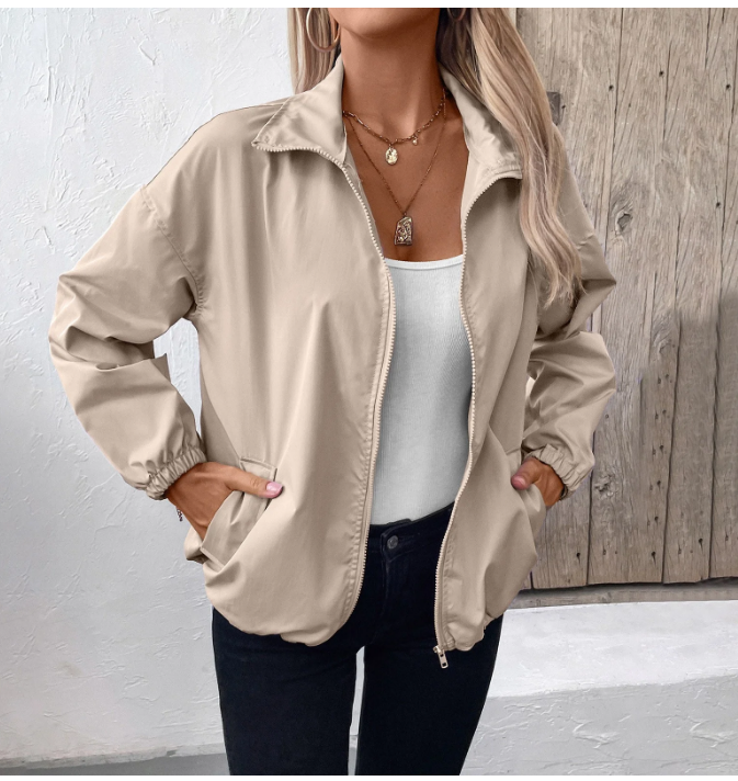 Drune | Herbstjacke mit Reißverschluss und Hohem Kragen, Leicht
