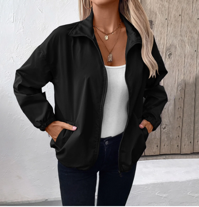 Drune | Herbstjacke mit Reißverschluss und Hohem Kragen, Leicht