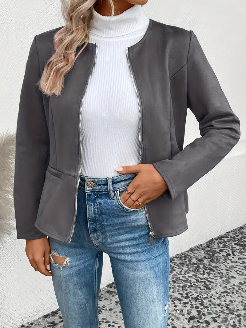 Drune | Herbstjacke mit Reißverschluss, Schlanker Schnitt