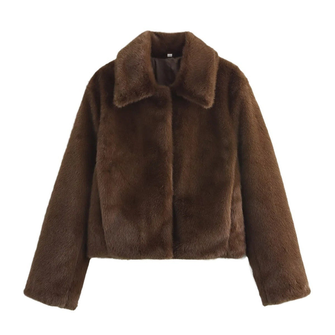 Drune | Fake Fur,Mäntel Mit Kragen, Braun Pelzlook