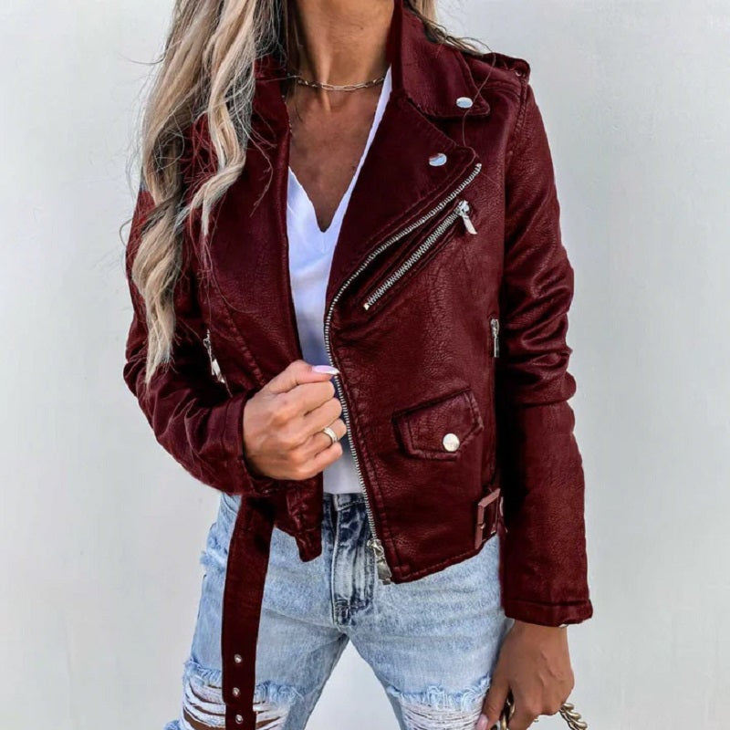 Drune | Kurze Herbstjacke Mit Gürtel und Reißverschluss