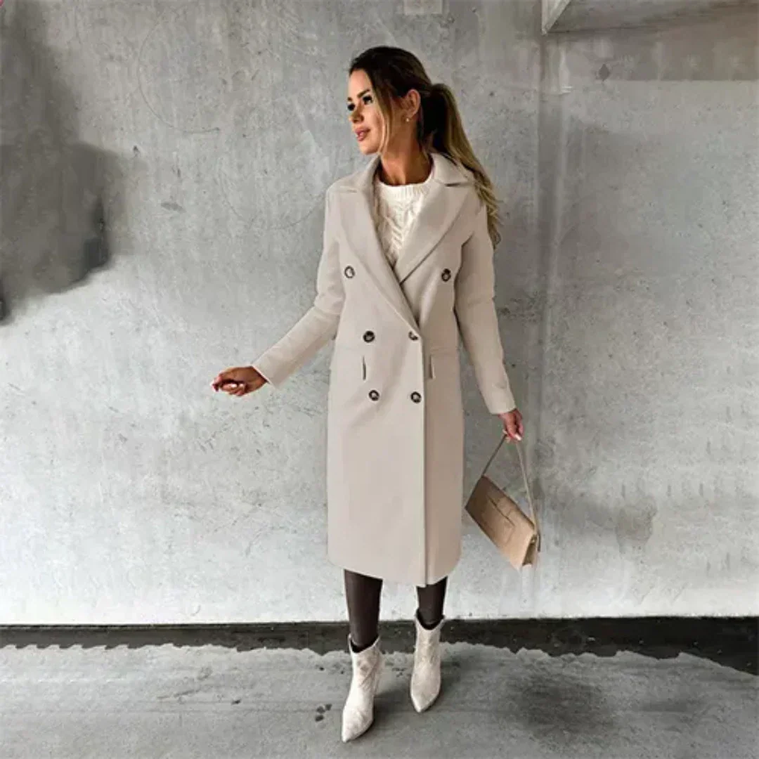 Drune | Lange Jacke, Doppelknopf Design