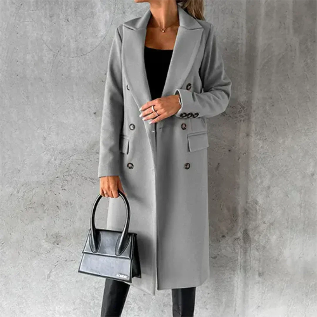 Drune | Lange Jacke, Doppelknopf Design