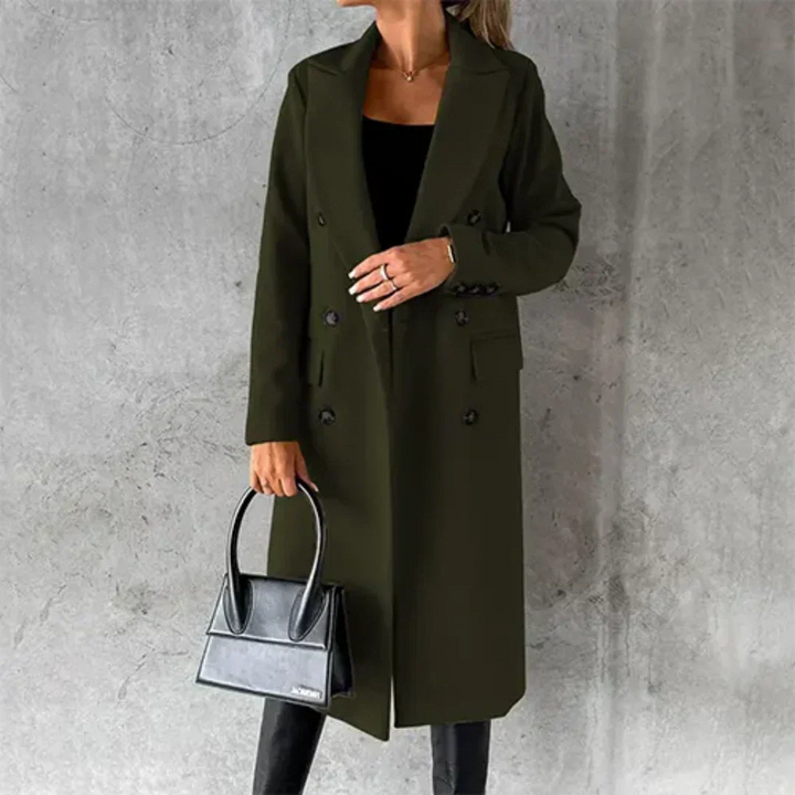 Drune | Lange Jacke, Doppelknopf Design