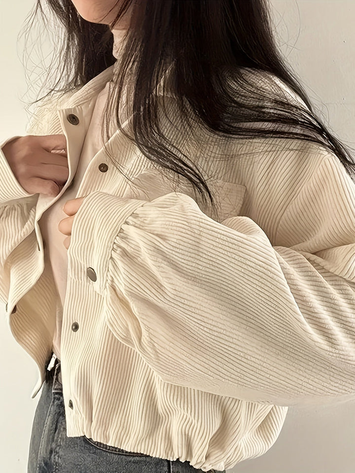 Drune | Übergangsjacke Cord Kurz Mit Knöpfen und Taschen