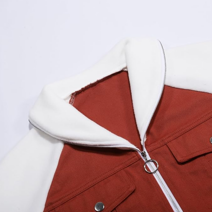 Drune | Übergangsjacke mit Denimfront und Reißverschluss