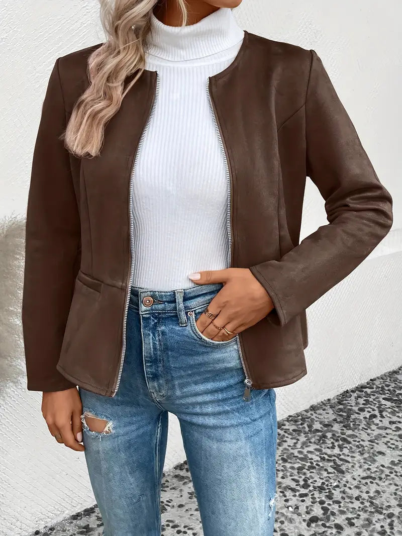 Drune | Übergangsjacke Slim Fit Mit Reißverschluss und Rundhalsausschnitt