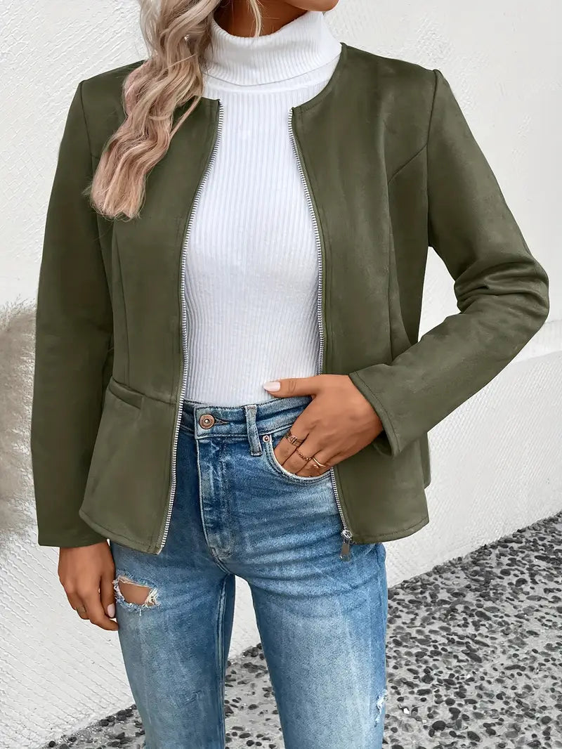 Drune | Übergangsjacke Slim Fit Mit Reißverschluss und Rundhalsausschnitt