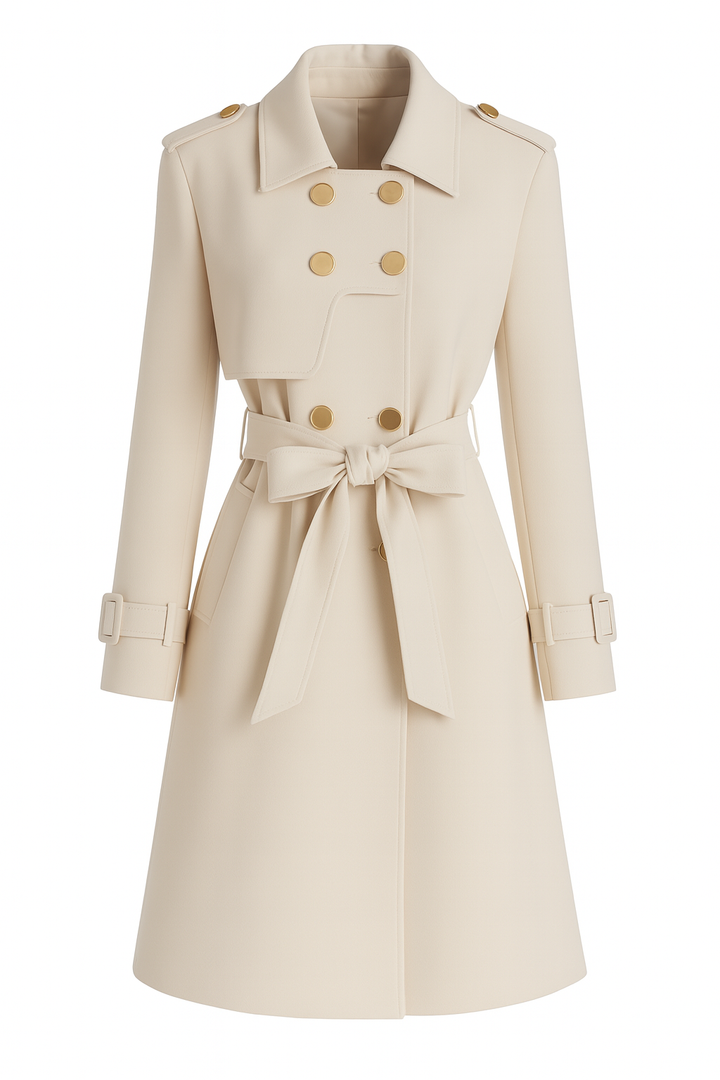 Drune | Trenchcoat mit Gürtel und Doppelknopfverschluss