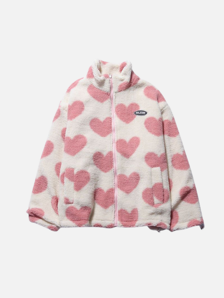 Drune | Winterjacke Fleece Futter, Herzprint