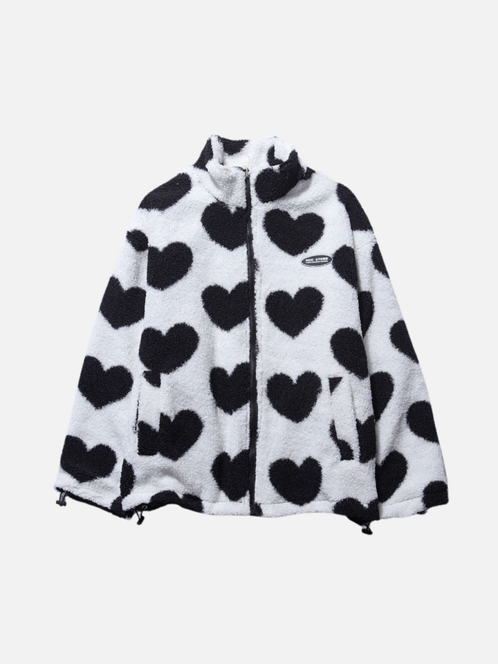 Drune | Winterjacke Fleece Futter, Herzprint