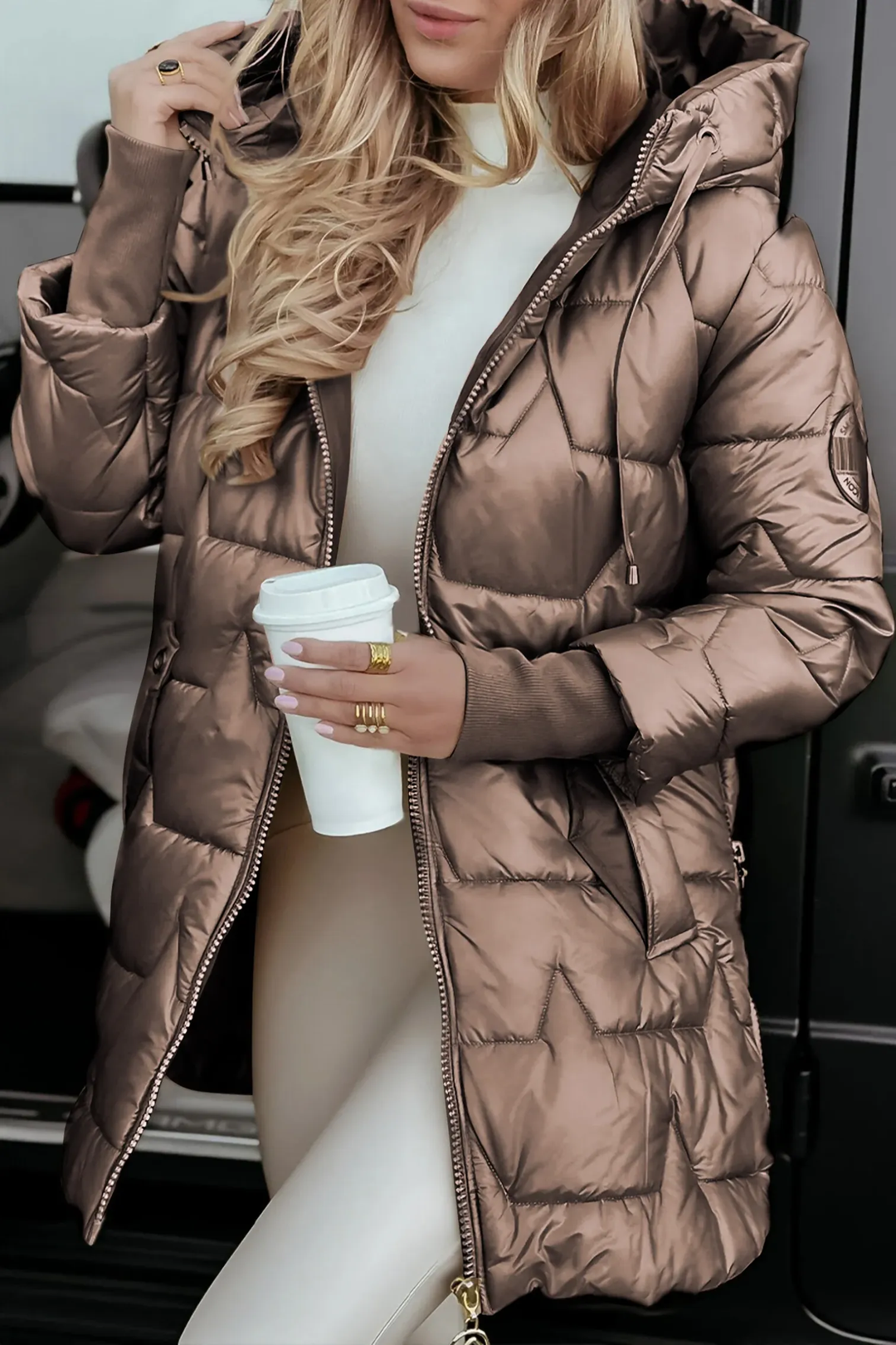 Drune | Winterjacke mit Kapuze und Reißverschluss, Warm