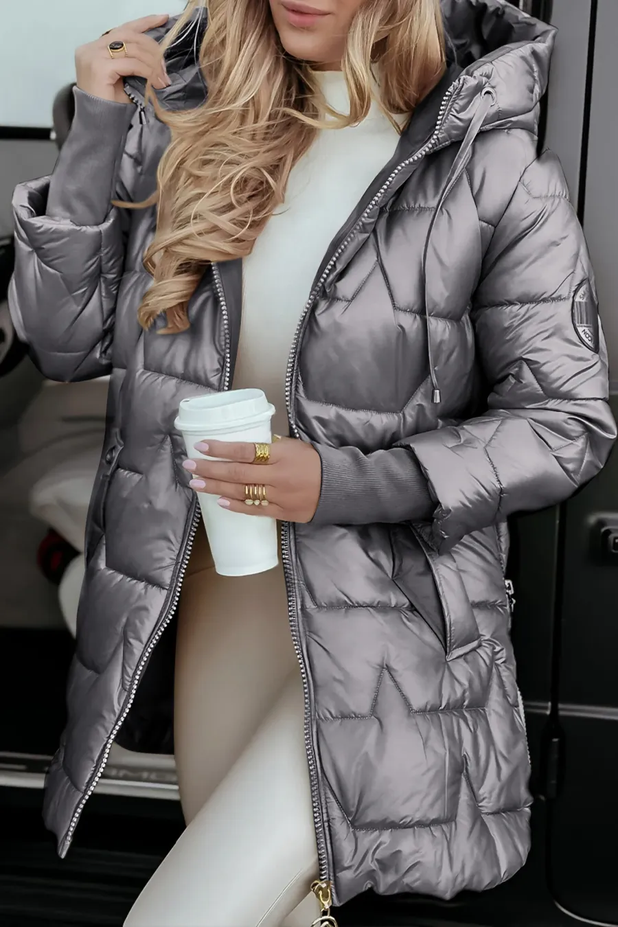 Drune | Winterjacke mit Kapuze und Reißverschluss, Warm