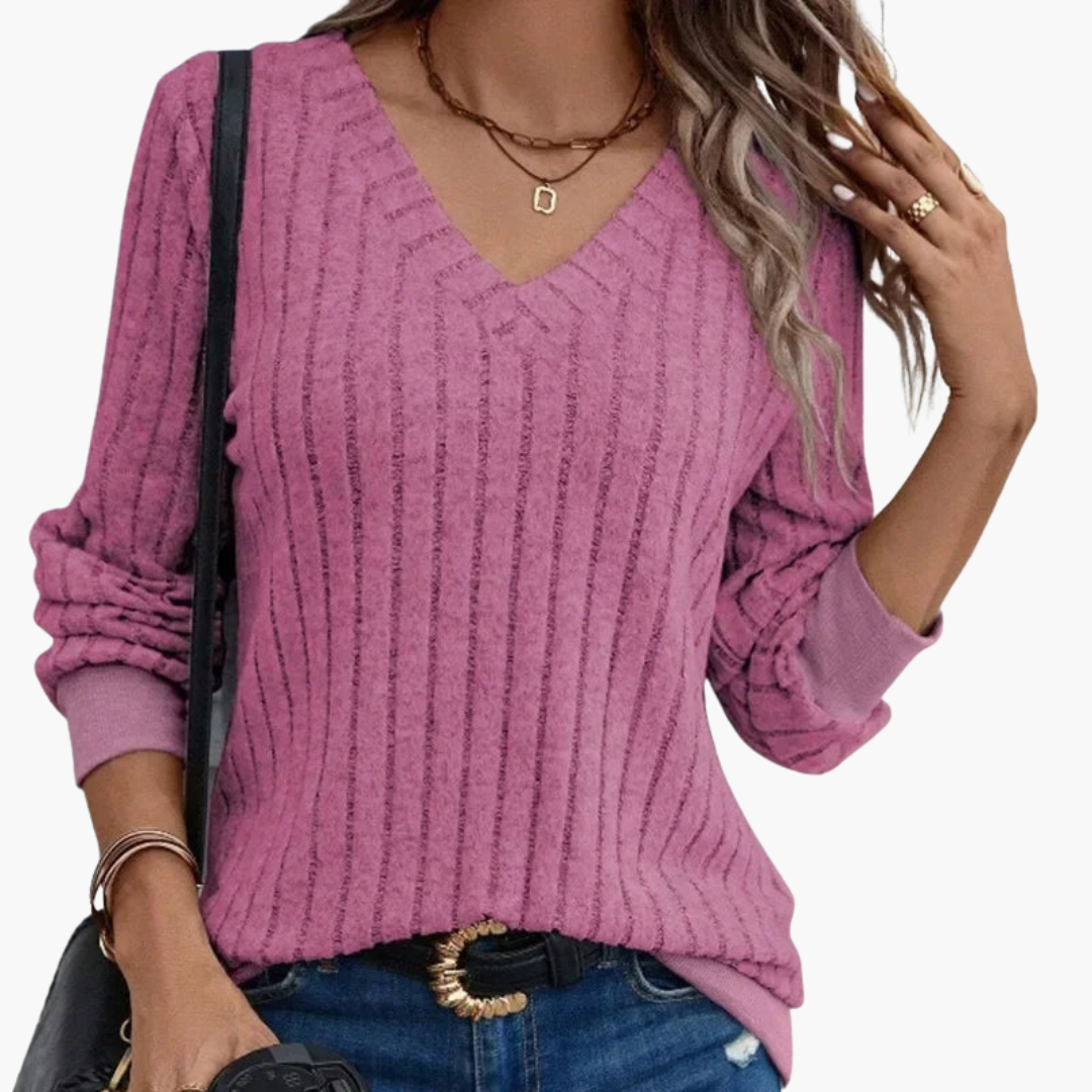 Drune | Damen Winterpullover mit V-Ausschnitt