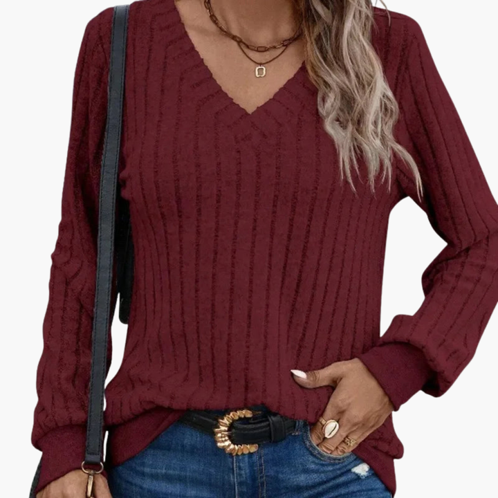 Drune | Damen Winterpullover mit V-Ausschnitt
