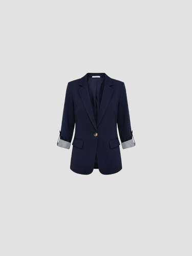 Drune | Damen Blazer mit schmaler Passform und Ein-Knopf-Verschluss