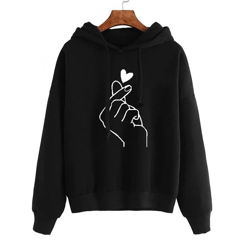 Drune | Hoodie aus Fleece mit Fingerherz-Motiv