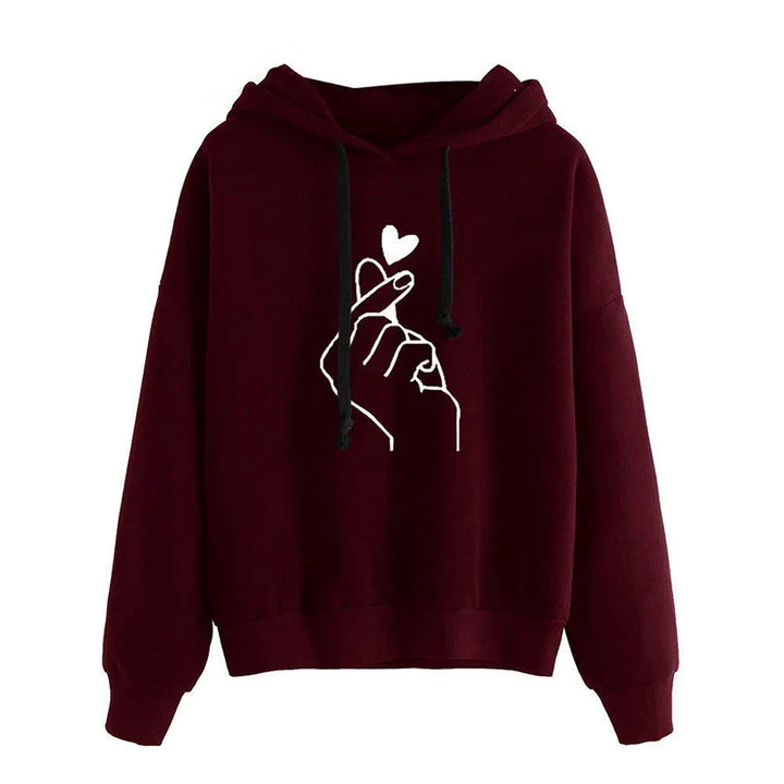 Drune | Hoodie aus Fleece mit Fingerherz-Motiv