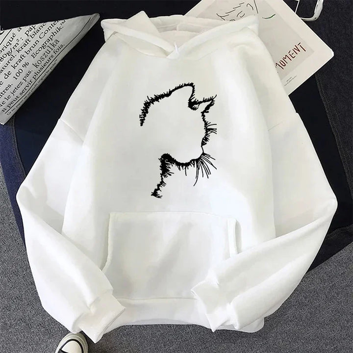 Drune | Damen Hoodie mit Katzenmotiv