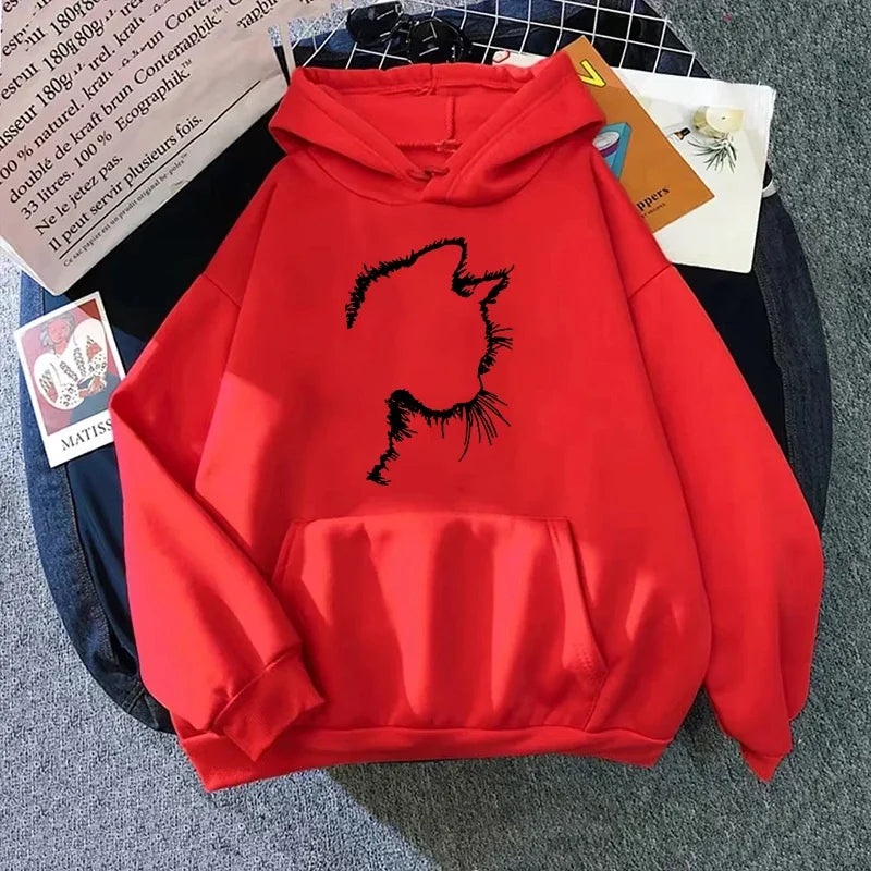Drune | Damen Hoodie mit Katzenmotiv