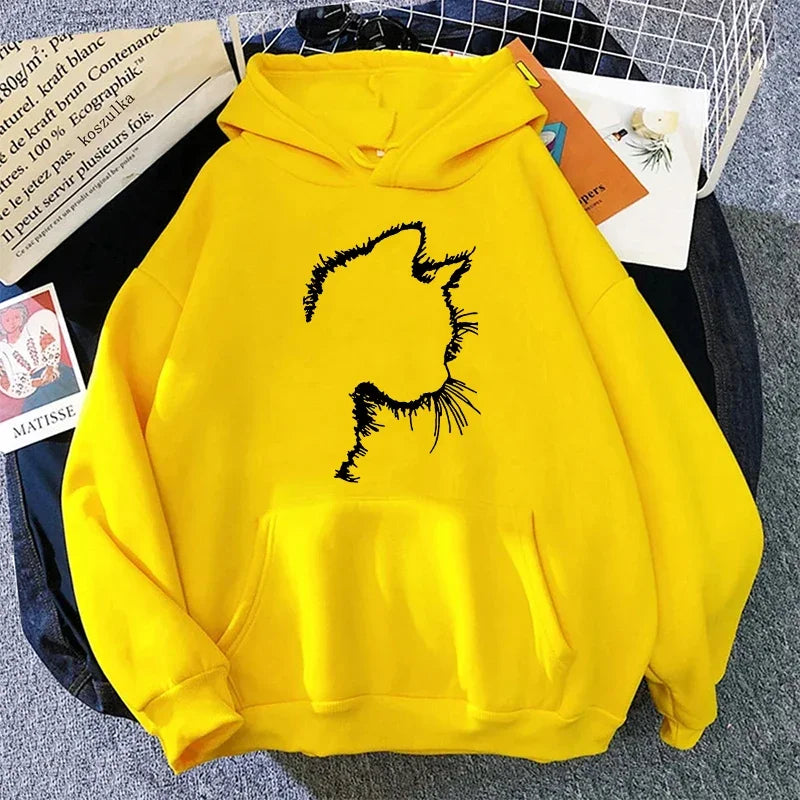 Drune | Damen Hoodie mit Katzenmotiv