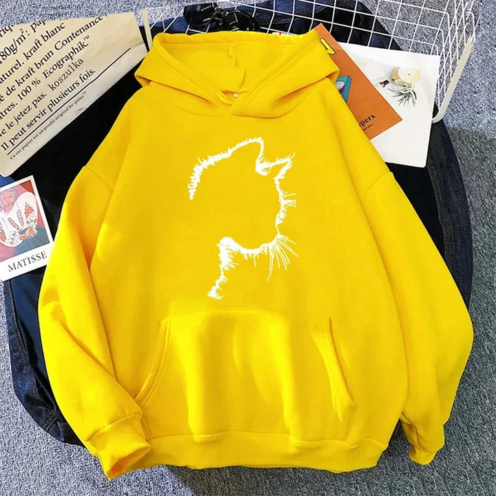 Drune | Damen Hoodie mit Katzenmotiv