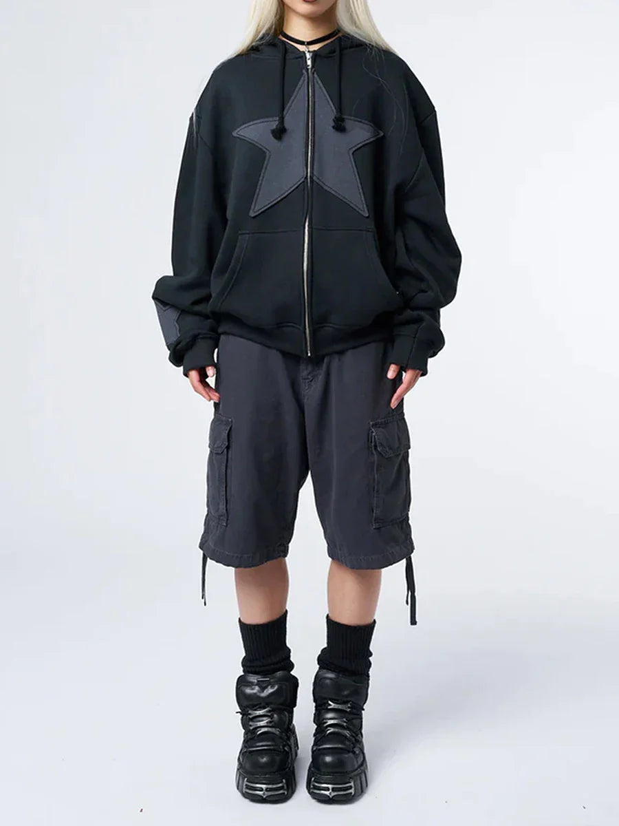 Drune | Damen Strickjacke mit Sternenprint