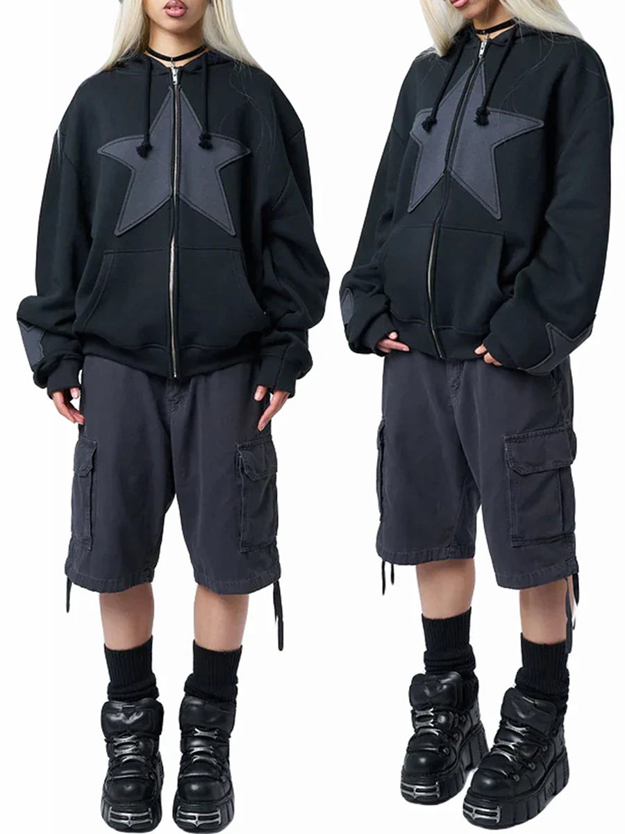 Drune | Damen Strickjacke mit Sternenprint