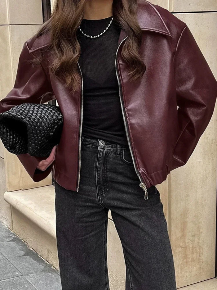 Drune | Hochwertige vegane Lederjacke für Frauen Maelle