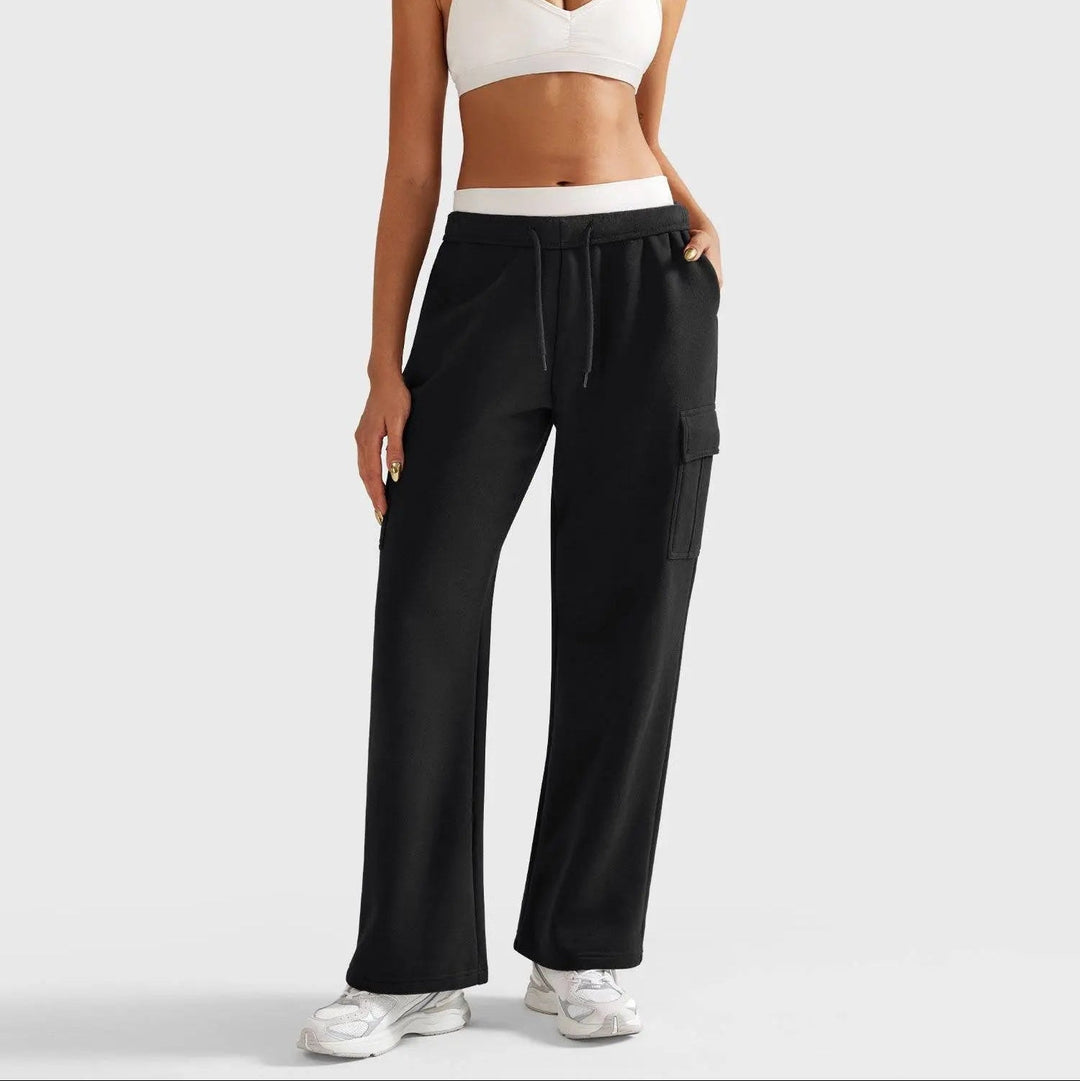 Drune | Damen Jogginghose mit Hohem Bund und Weitem Bein