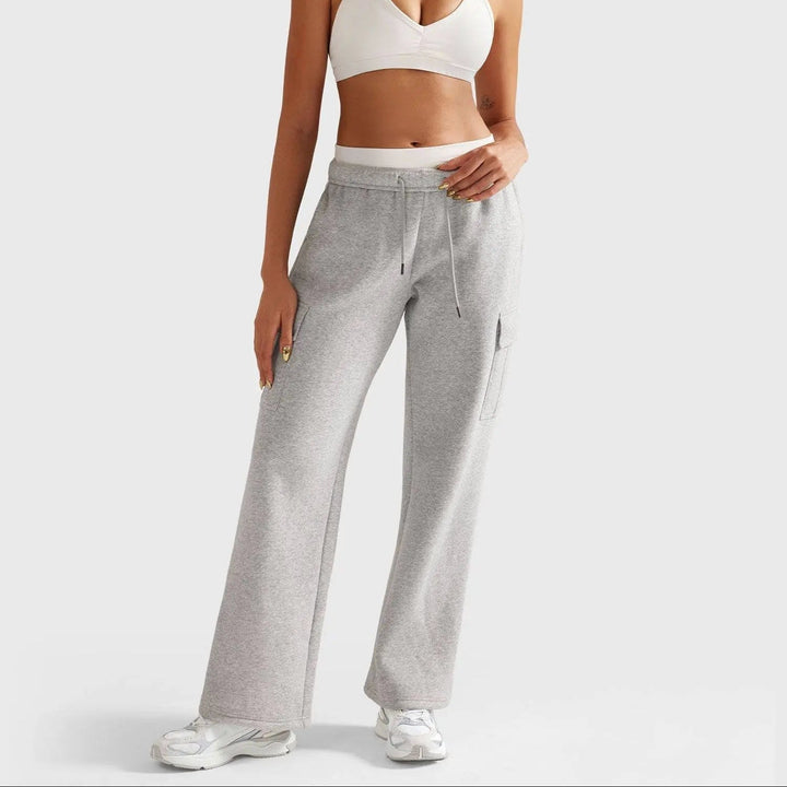 Drune | Damen Jogginghose mit Hohem Bund und Weitem Bein