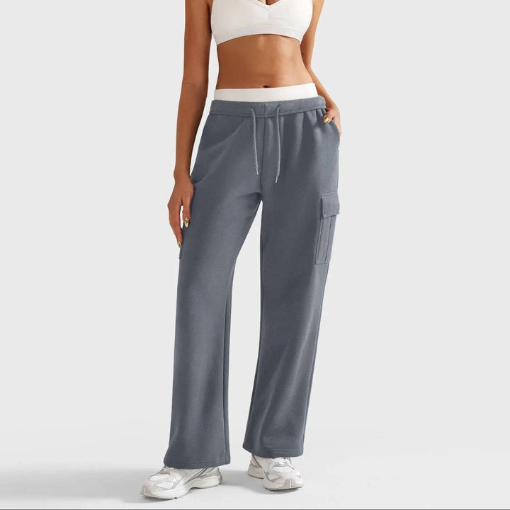 Drune | Damen Jogginghose mit Hohem Bund und Weitem Bein