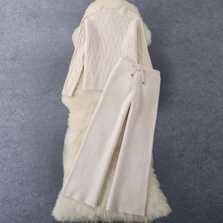 Drune | Damen Pullover- und Hosen-Set mit Struktur