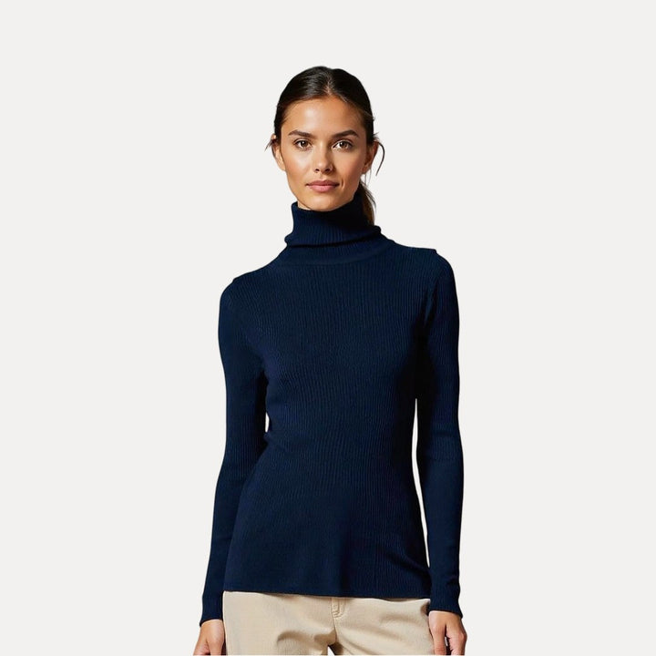 Drune | Damen Rollkragenpullover mit Rippstruktur