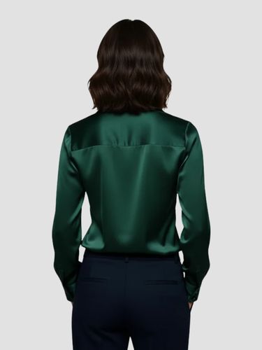 Drune | Damen Satinbluse mit V-Ausschnitt