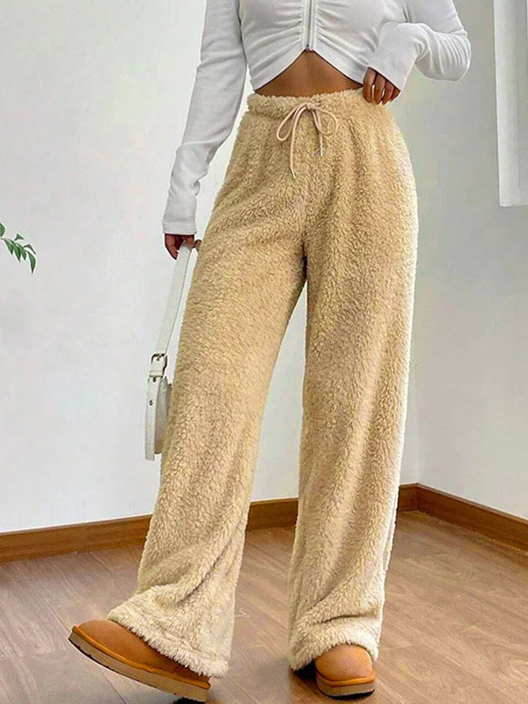 Drune | Damen Slim Fit Hosen mit Kordelzug