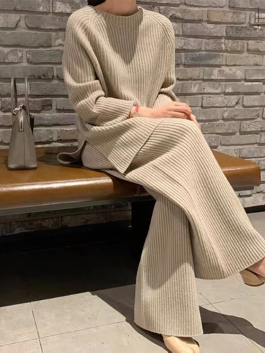 Drune | Damen Strickset aus Weichem Rippstrick