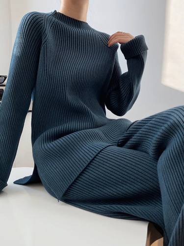 Drune | Damen Strickset aus Weichem Rippstrick