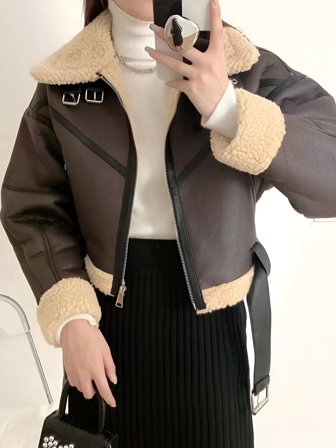 Drune | Damen Winterjacke aus Kunstleder