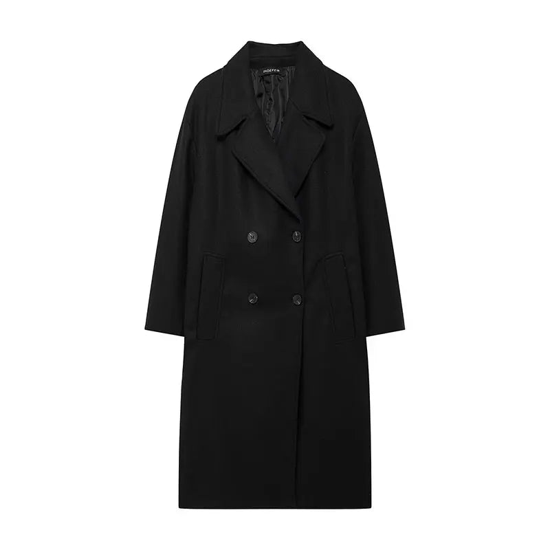 Drune | Damen Wintermantel mit Revers und Doppelreiher