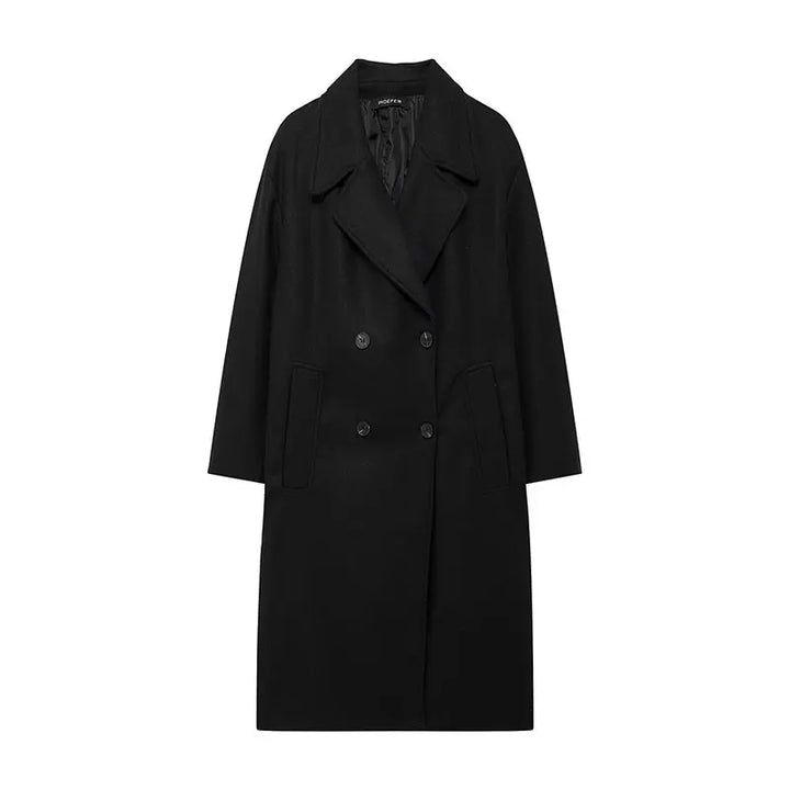 Drune | Damen Wintermantel mit Revers und Doppelreiher