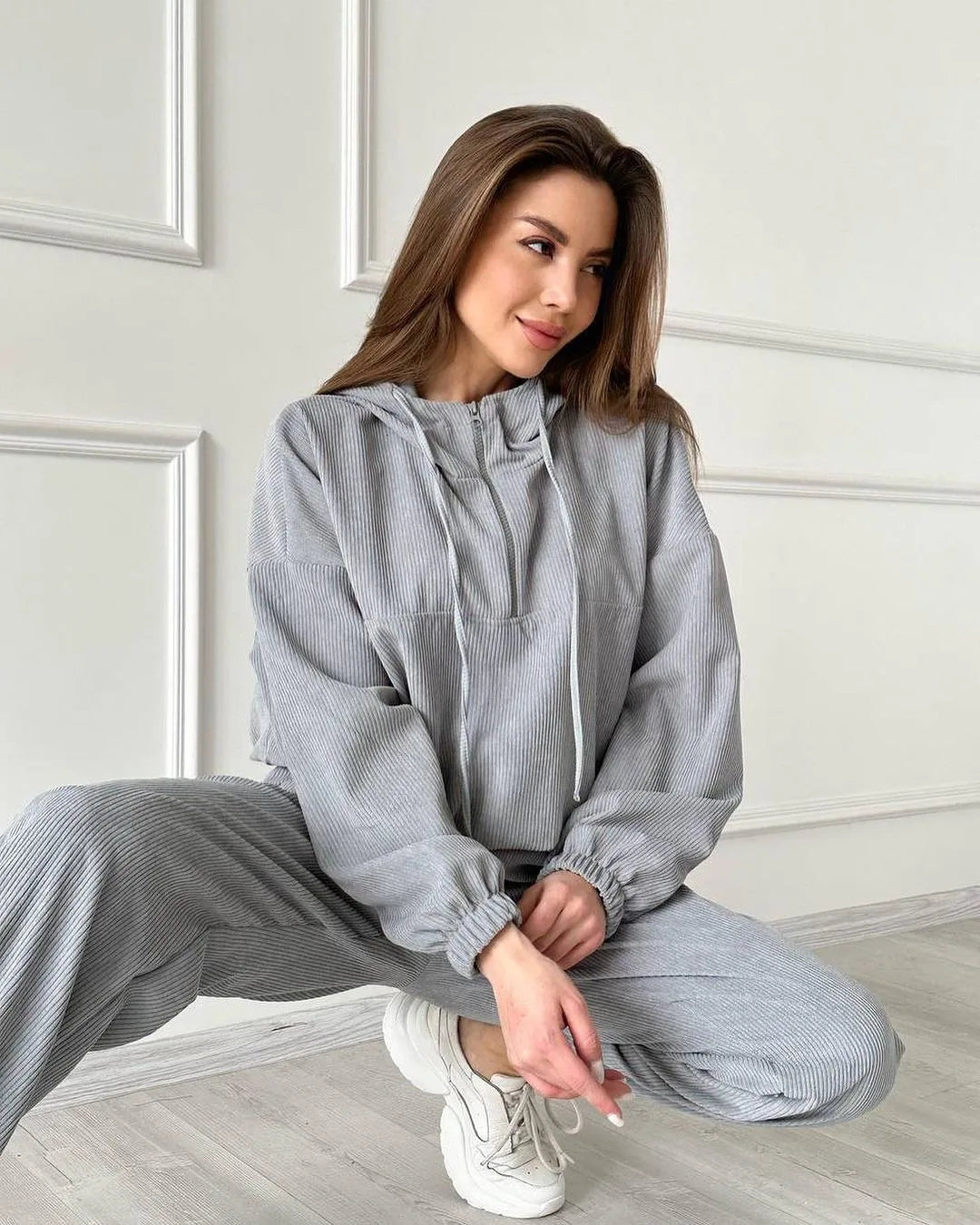 Drune | Damen Zweiteiliges Set mit Kapuze und langen Ärmeln