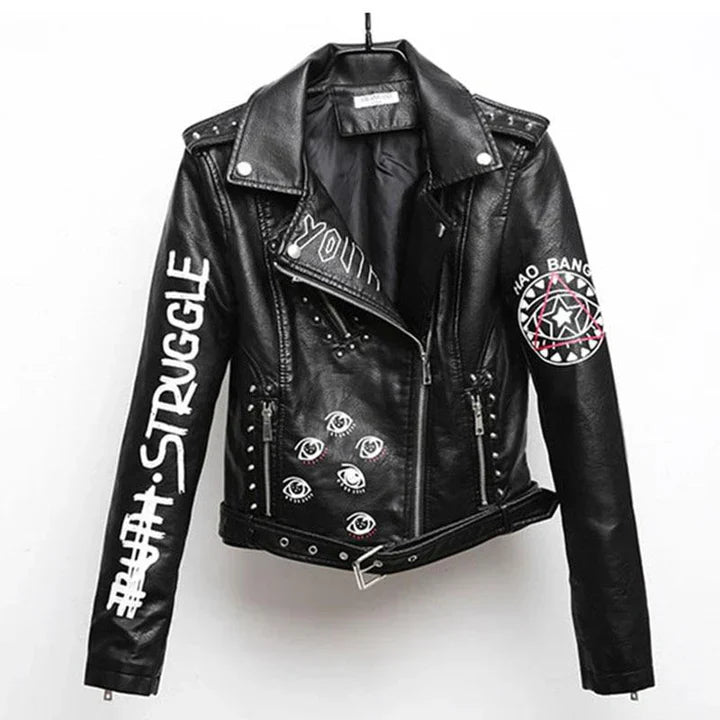 Drune | Lederjacke Mit Coolem Aufdruck