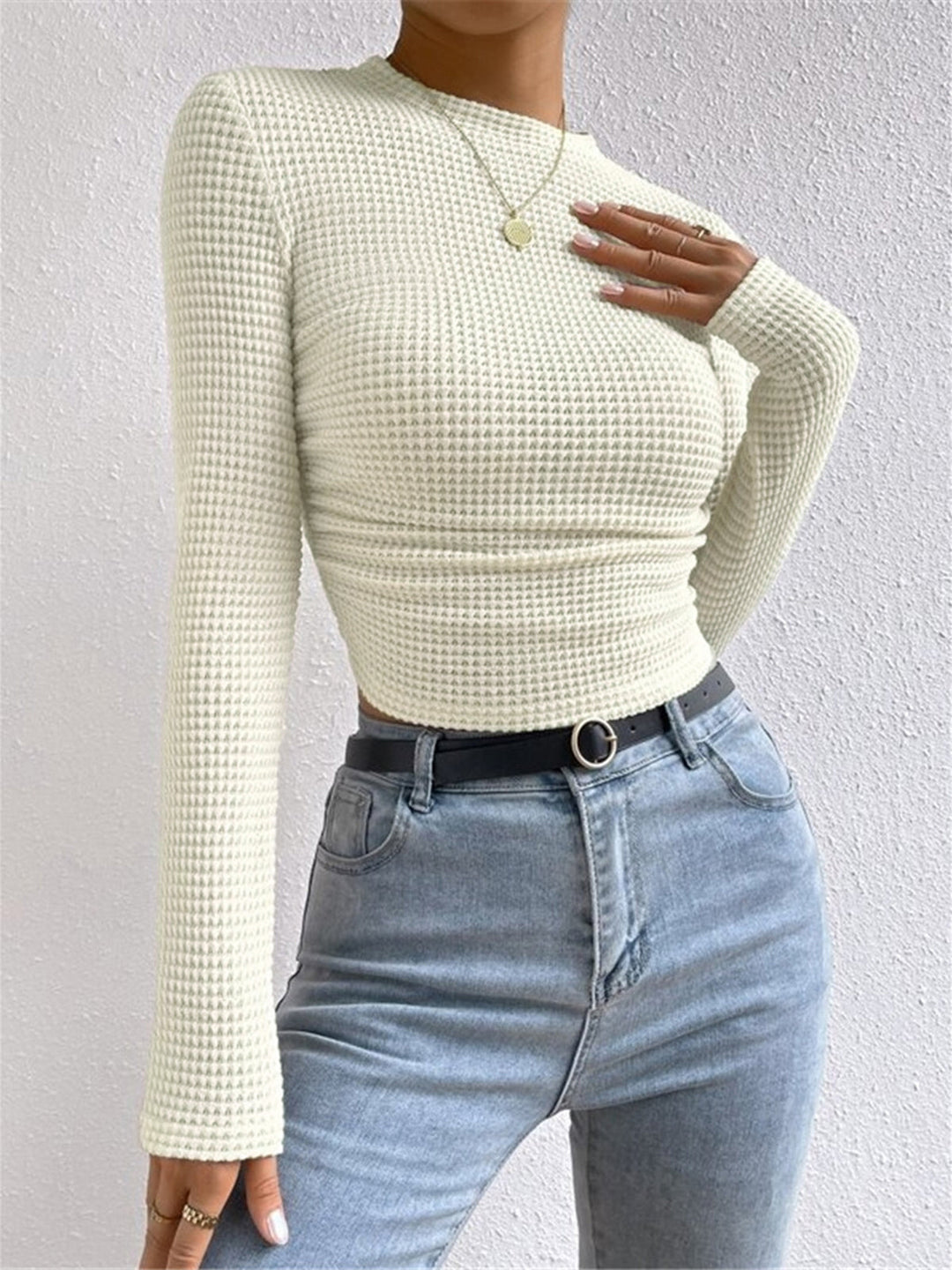 Drune | Damenpullover Slim Fit Waffel